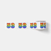 Ruban En Satin Amusant, motif arc-en-ciel « 53 » Numéro d'événeme (Devant)