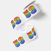 Ruban En Satin Amusant, motif arc-en-ciel « 53 » Numéro d'événeme (Dos)