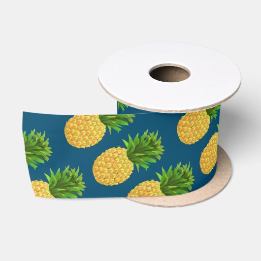 Ruban En Satin Ananas bleu turquoise (Bobine)
