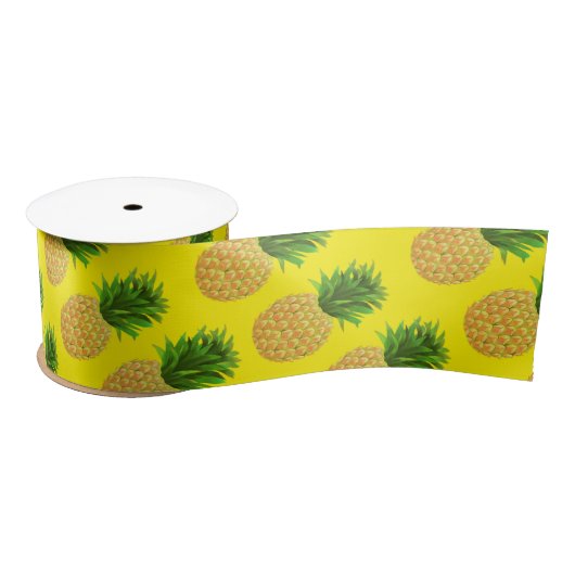 Ruban En Satin Ananas jaune (Bobine)