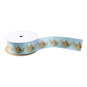 Ruban En Satin Ange de Noël et lune de croissant