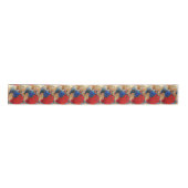 RUBAN EN SATIN ANGE EN ROUGE OR ET BLEU (Devant)