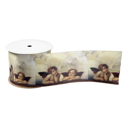 Ruban En Satin ANGES / Cherubs ailés, Nuages Raffaello Sanzio (Bobine)
