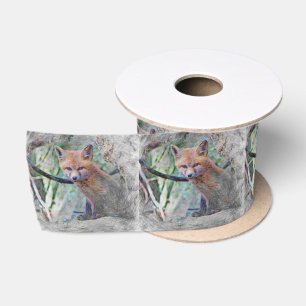 Ruban En Satin Animal artistique Fox bébé