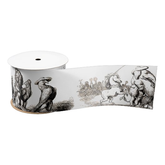 Ruban En Satin Animal Cute Art Unicorn Elephant Lion Zoo (Bobine)