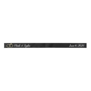 Ruban En Satin Anneau en faux or pour logo de mariage