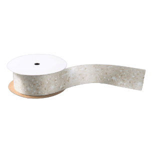 Ruban En Satin Anniversaire Paillettes Sable Crème