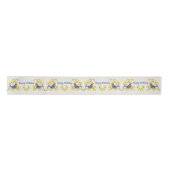 Ruban En Satin Anniversaire Rouge bleu Oiseaux Branches Fleurs Ja (Devant)