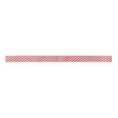 Ruban En Satin Antique blanc et brique rouge rayures diagonales (Devant)