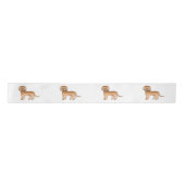 Ruban En Satin Apricot Mini Goldendoodle mignon Chiens de dessin  (Devant)