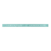 Ruban En Satin Aqua avec Mariage personnalisé blanc (Devant)