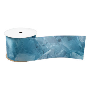 Ruban En Satin Aqua d'hiver Blue Ice Snowflakes Noël