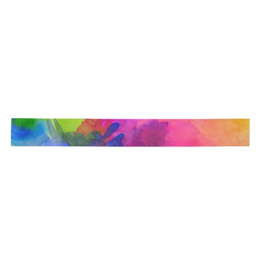 Ruban En Satin Aquarelle arc-en-ciel Abstraite (Devant)