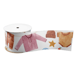 Ruban En Satin Aquarelle Boho Baby shower Vêtements pour bébé