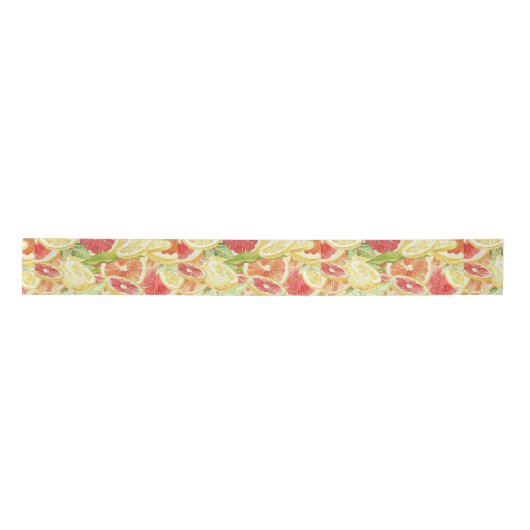 Ruban En Satin Aquarelle Citrus Pamplemousse Citron & Orange exot (Devant)