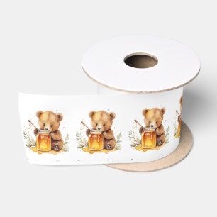 Ruban En Satin Aquarelle classique Ours Miel anniversaire