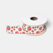 Ruban En Satin Aquarelle de Tomate (Bobine)