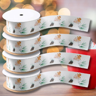 Ruban En Satin Aquarelle en latte de pain d'épices avec cône de p