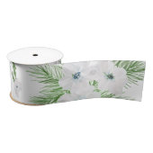 Ruban En Satin Aquarelle et motif d'épinette (Bobine)