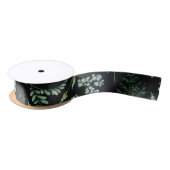 Ruban En Satin Aquarelle Eucalyptus Feuilles de verdure (Bobine)