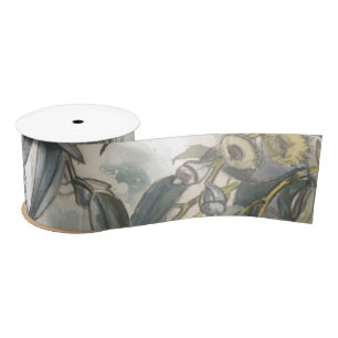 Ruban En Satin Aquarelle Eucalyptus Verdure Feuille