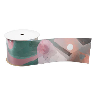 Ruban En Satin Aquarelle Fleurs Abstraites 1