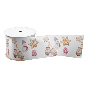 Ruban En Satin Aquarelle mignonne Glowes d'hiver Cookies de moton
