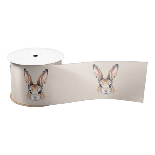 Ruban En Satin Aquarelle moderne mignonne Lapin de Pâques Neutre