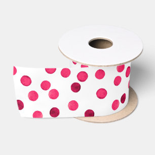 Ruban En Satin Aquarelle motif à pois rouge aquarelle