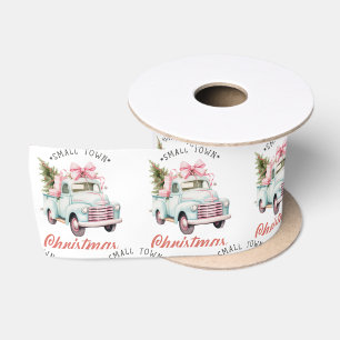 Ruban En Satin Aquarelle Noël de petite ville