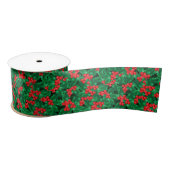 Ruban En Satin Aquarelle Noël Holly Ribbon (Bobine)