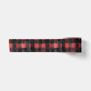 Ruban En Satin Aquarelle noire et rouge