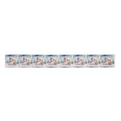 Ruban En Satin Aquarelle Ours En Teddy Et Snowman (Devant)