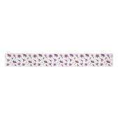 Ruban En Satin Aquarelle pourpre Printemps fleurit Motif Floral (Devant)