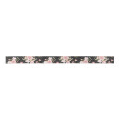Ruban En Satin Aquarelle Rose Fleurs Motif Floral (Devant)