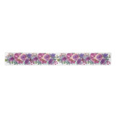 Ruban En Satin Aquarelle violette motif floral (Devant)