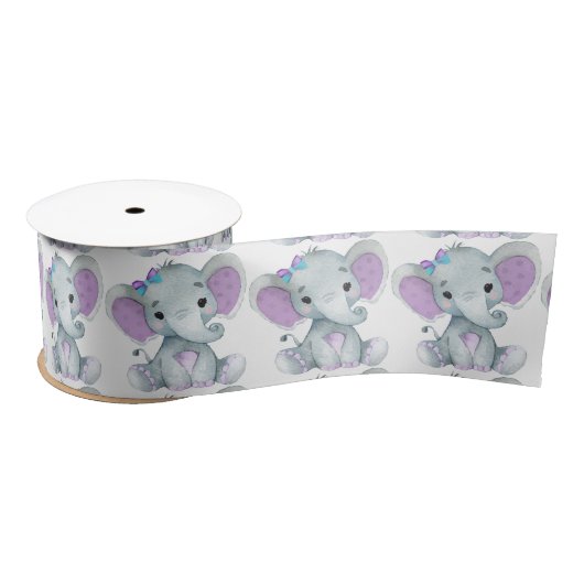 Ruban En Satin Arachide Eléphant Satin Ribbon Spool Purple Turquo (Bobine)