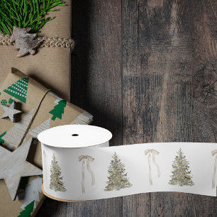 Ruban En Satin Arbre de Noël moderne et Motif arc mignon