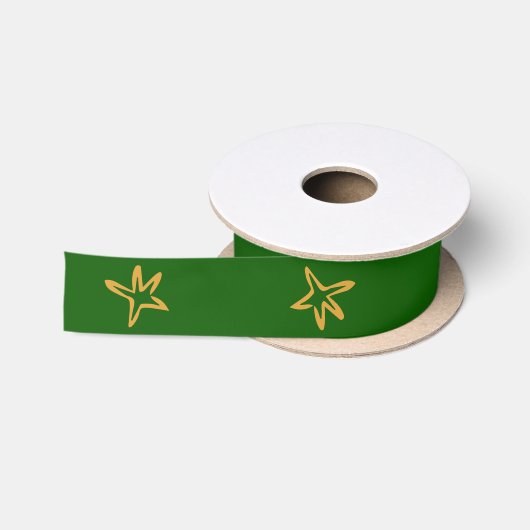 Ruban En Satin Arbre étoile minimaliste (Bobine)