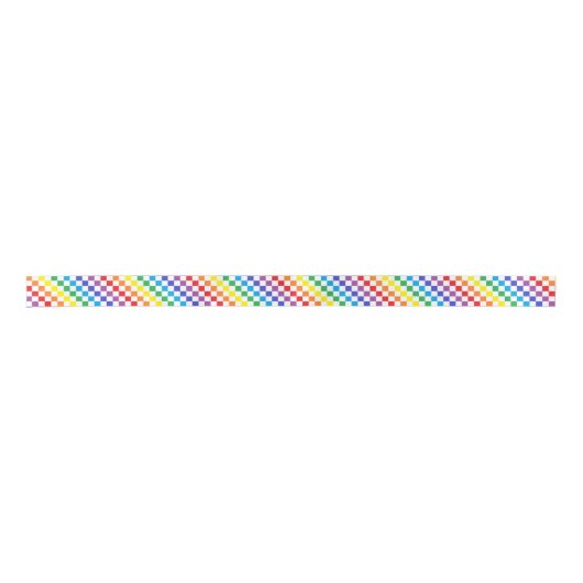 Ruban En Satin Arc-en-ciel Checkered (Devant)