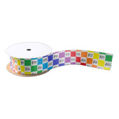 Ruban En Satin Arc-en-ciel Checkered et notes musicales (Bobine)