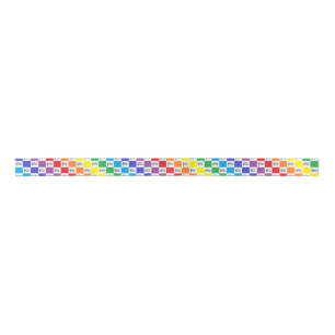Ruban En Satin Arc-en-ciel Checkered et notes musicales