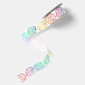Ruban En Satin Arc-en-ciel de feuilles (Dos)