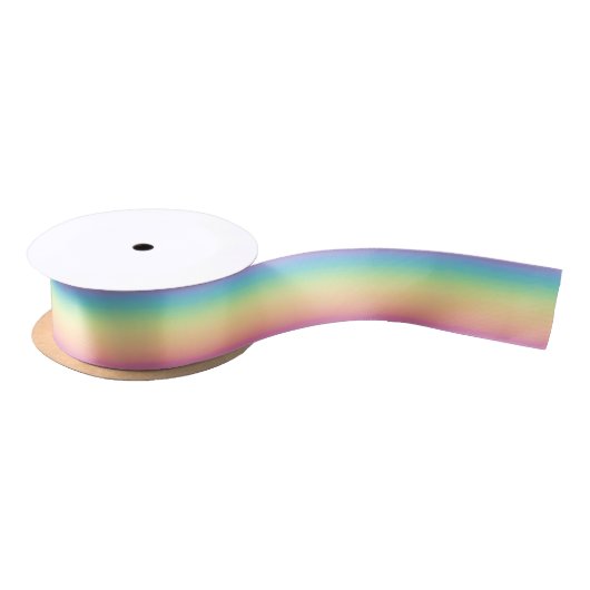 Ruban En Satin Arc-en-ciel en pastel Ombre (Bobine)