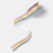 Ruban En Satin Arc-en-ciel et rayures blanches (Dos)