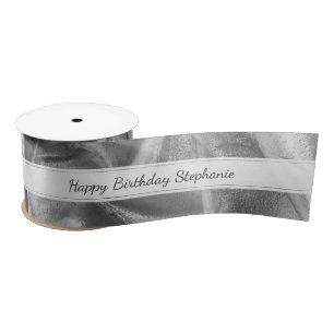 Ruban En Satin Argent "joyeux anniversaire" ou toute occasion,
