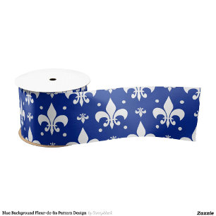 Ruban En Satin Arrière - plan bleu Fleur-de-lis Motif Design