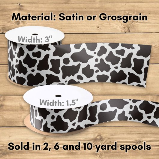 Ruban En Satin Arrière - plan motif de vache
