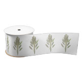 Ruban En Satin Arrosage herbe botanique plante verdure aquarelle (Bobine)