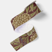 Ruban En Satin Art de vigne rouge vert William Morris (Dos)